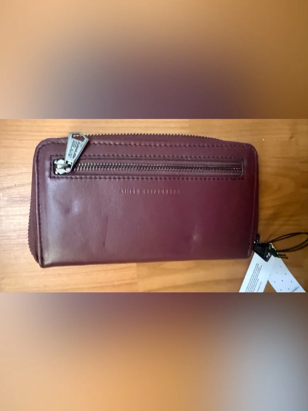 NWT Aimee Kestenberg Leather Zip Bowery Around Front Wallet  Oxblood- Mfg $108